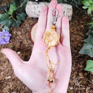 Raw Citrine Crystal Keychain #1